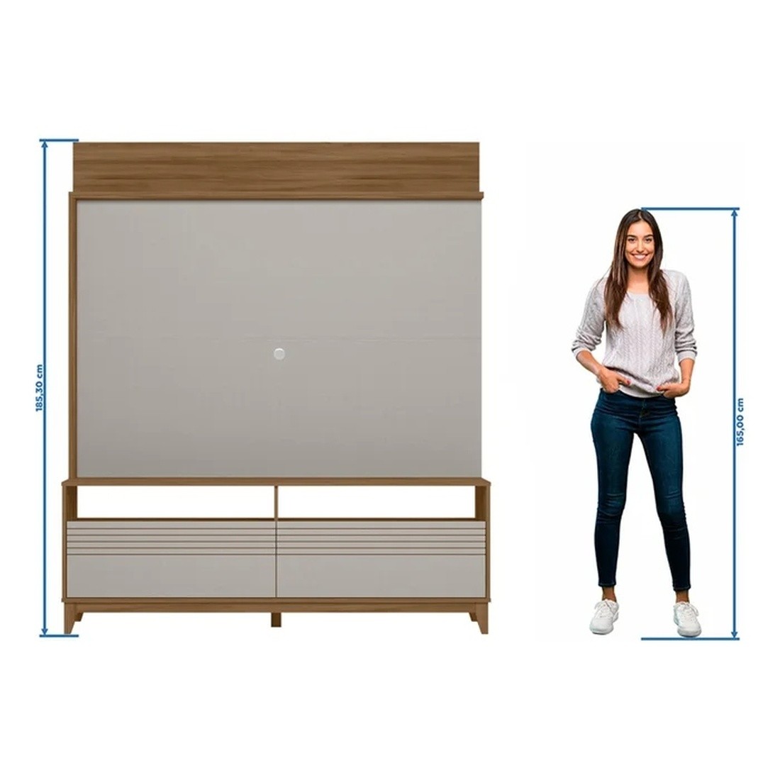 Estante Home Para Tv Até 65 Polegadas NT1300 Freijo/Off White Notável Móveis Estante Home Para Tv Até 65 Polegadas NT1300 Freijo/Off White Notável Móveis