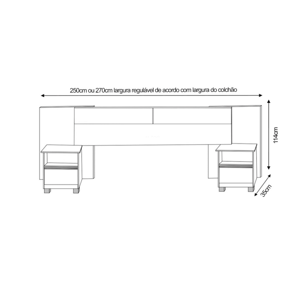 Cabeceira Casal/Queen em MDF com Espelho Bom Pastor Bariloche - Branco Brilho Cabeceira Casal/Queen em MDF com Espelho Bom Pastor Bariloche - Branco Brilho