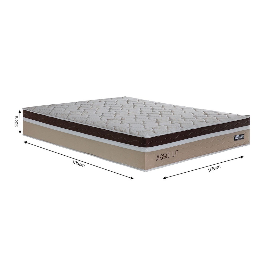 Colchão Casal Absolut 158cm com Molas Ensacadas - Design