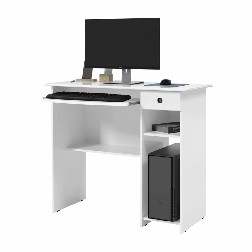 Escrivaninha/Mesa de Computador 1 Gaveta EJ Móveis Viena Branco Escrivaninha/Mesa de Computador 1 Gaveta EJ Móveis Viena Branco