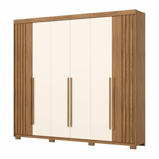 Guarda-roupa Casal Norton 6 Portas Nature/Off - Henn Guarda-roupa Casal Norton 6 Portas Nature/Off - Henn