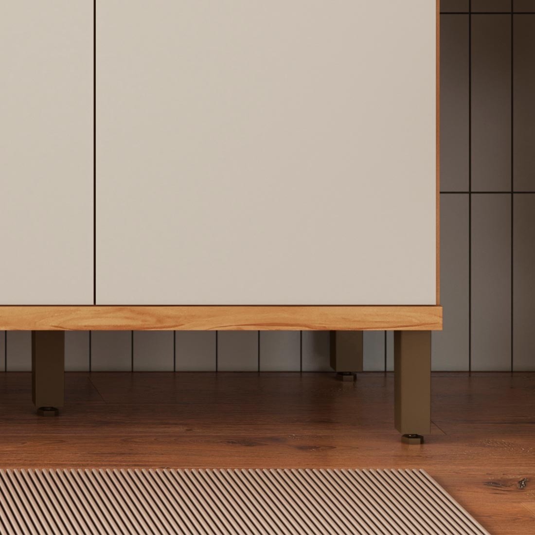 Kit de Cozinha Compacta 180 6 Portas 100% MDF Cecília Rio Doce - Amendoa/Off White Kit de Cozinha Compacta 180 6 Portas 100% MDF Cecília Rio Doce - Amendoa/Off White