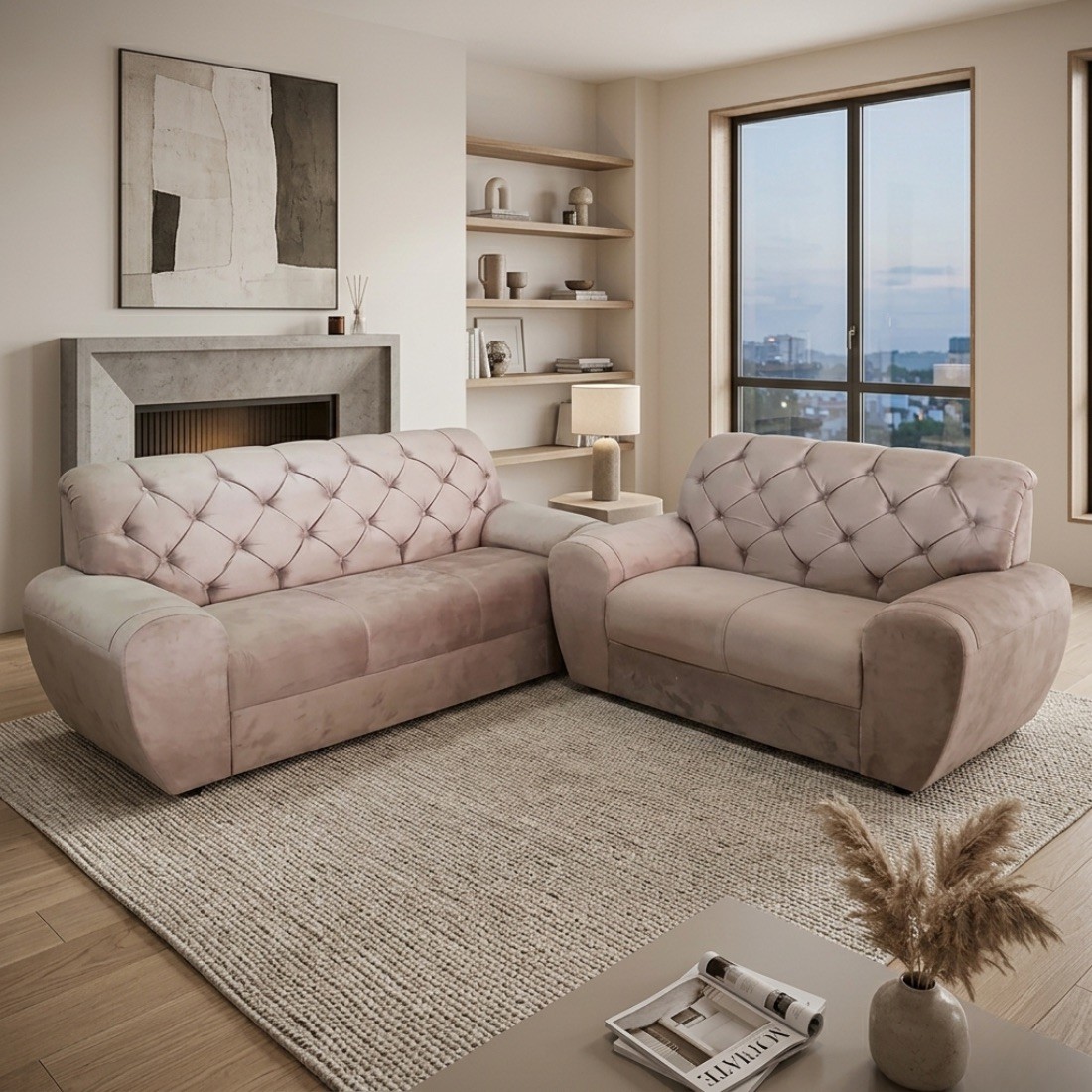 Sofá 3 e 2 Lugares Stilo Castor - Malu Estofados Sofá 3 e 2 Lugares Stilo Castor - Malu Estofados