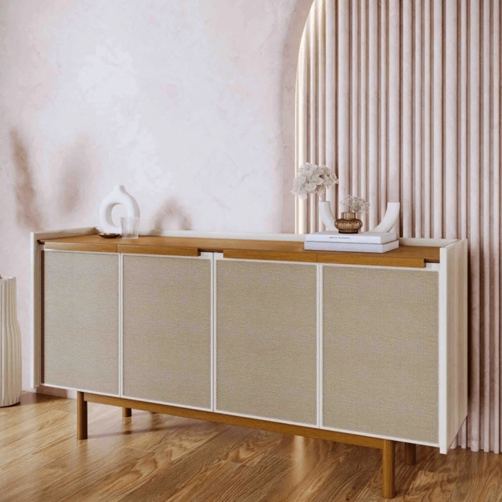 Buffet Dune 4 Portas 1.6 com 1 Gaveta, Off White/Nature - Imcal