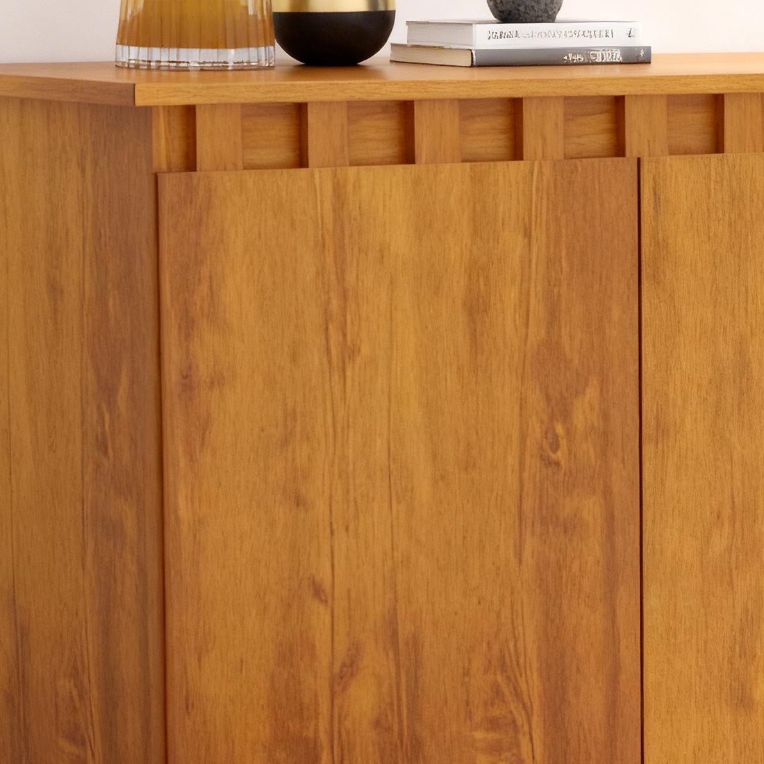 Buffet Classic 4 Portas 100% MDF Ripado para Sala de Jantar Bom Pastor - Natural Buffet Classic 4 Portas 100% MDF Ripado para Sala de Jantar Bom Pastor - Natural