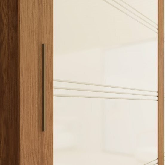 Guarda-roupa Casal 2 Portas de Correr Medelin Nature/Off - Henn Guarda-roupa Casal 2 Portas de Correr Medelin Nature/Off - Henn