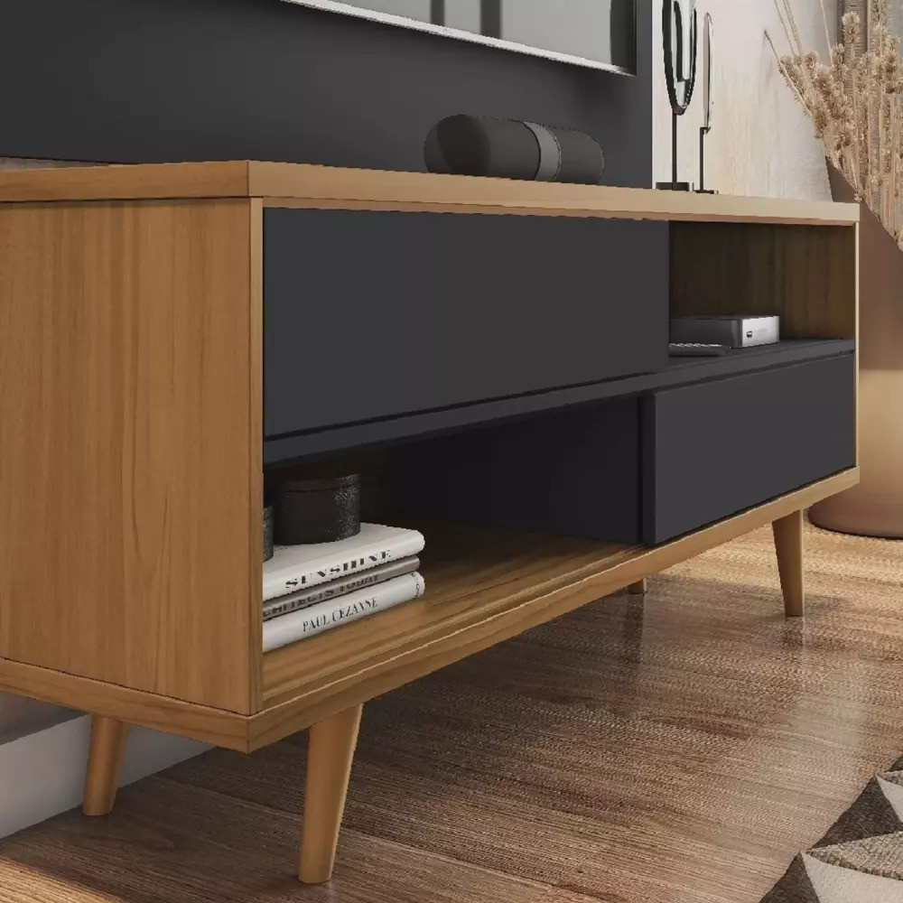 Rack Para Sala Suporta TV até 50 Polegadas Notável NT 1180 Freijó/Preto Rack Para Sala Suporta TV até 50 Polegadas Notável NT 1180 Freijó/Preto