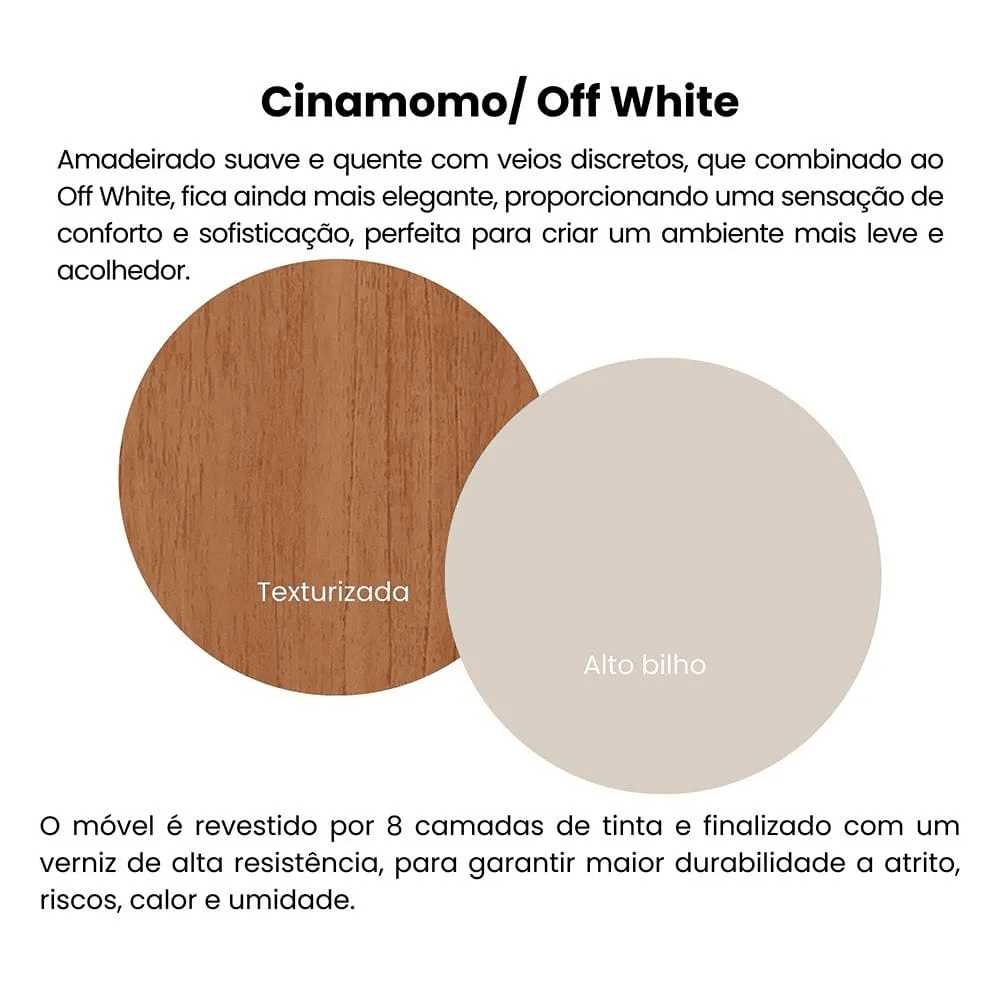 Painel para Tv até 75 Polegadas Belluno 1 Porta e LED Cinamomo/off White Artely Painel para Tv até 75 Polegadas Belluno 1 Porta e LED Cinamomo/off White Artely