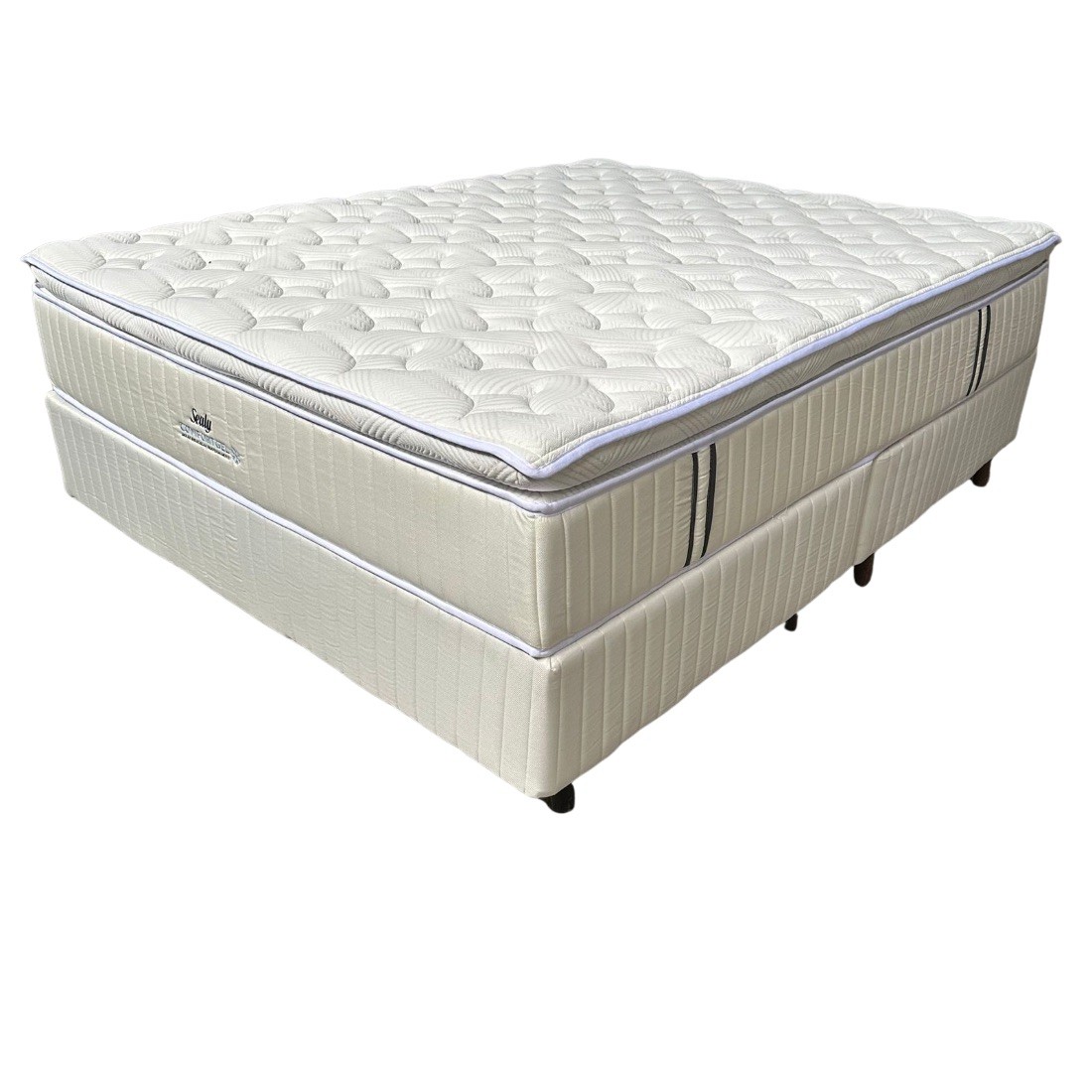 Conjunto Box Queen Sealy ComFort Gel Molas Ensacadas Plumatex 158x198cm