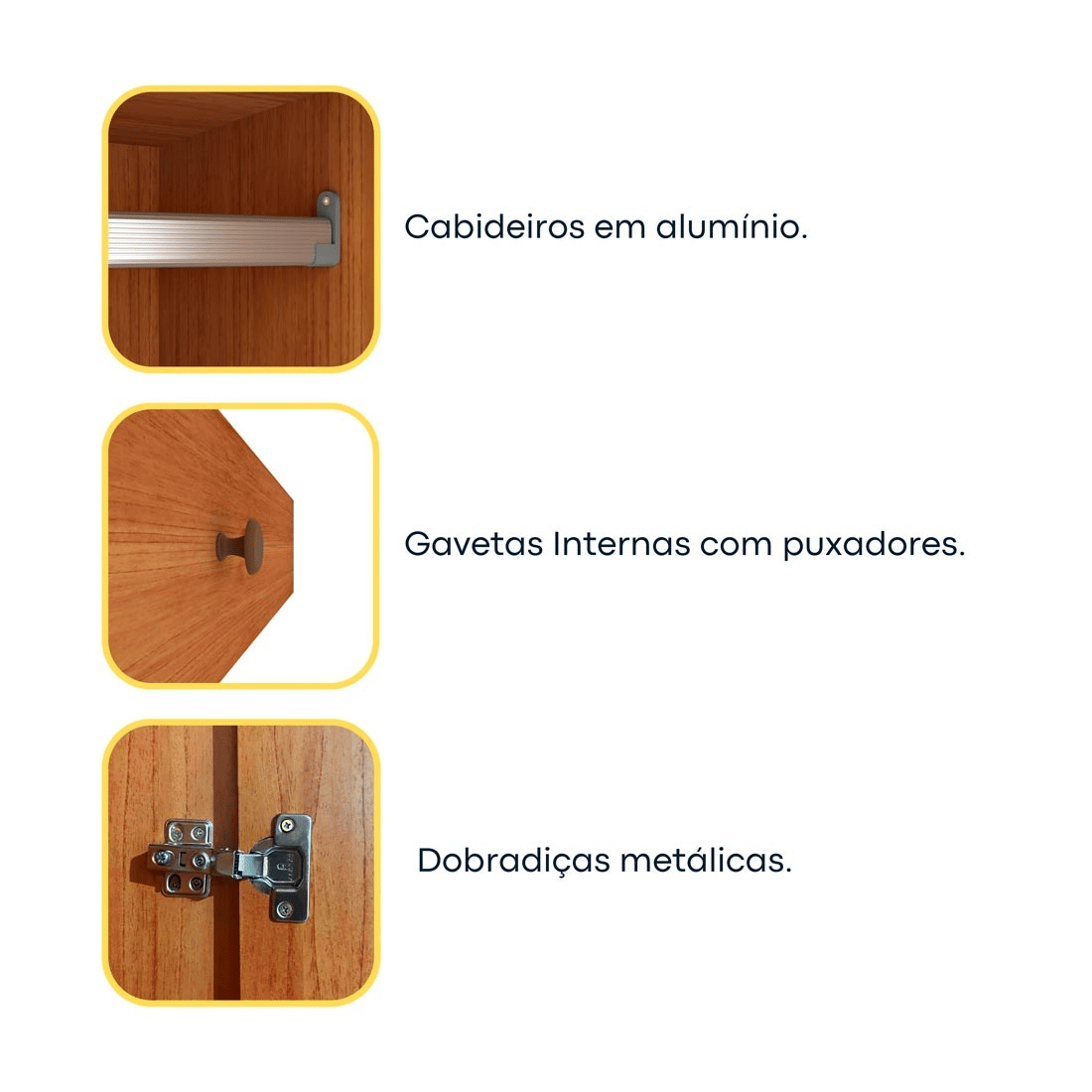 Guarda-roupa Casal Alice 6 Portas 4 Gavetas 180cm Tcil - Cinamomo/Off White