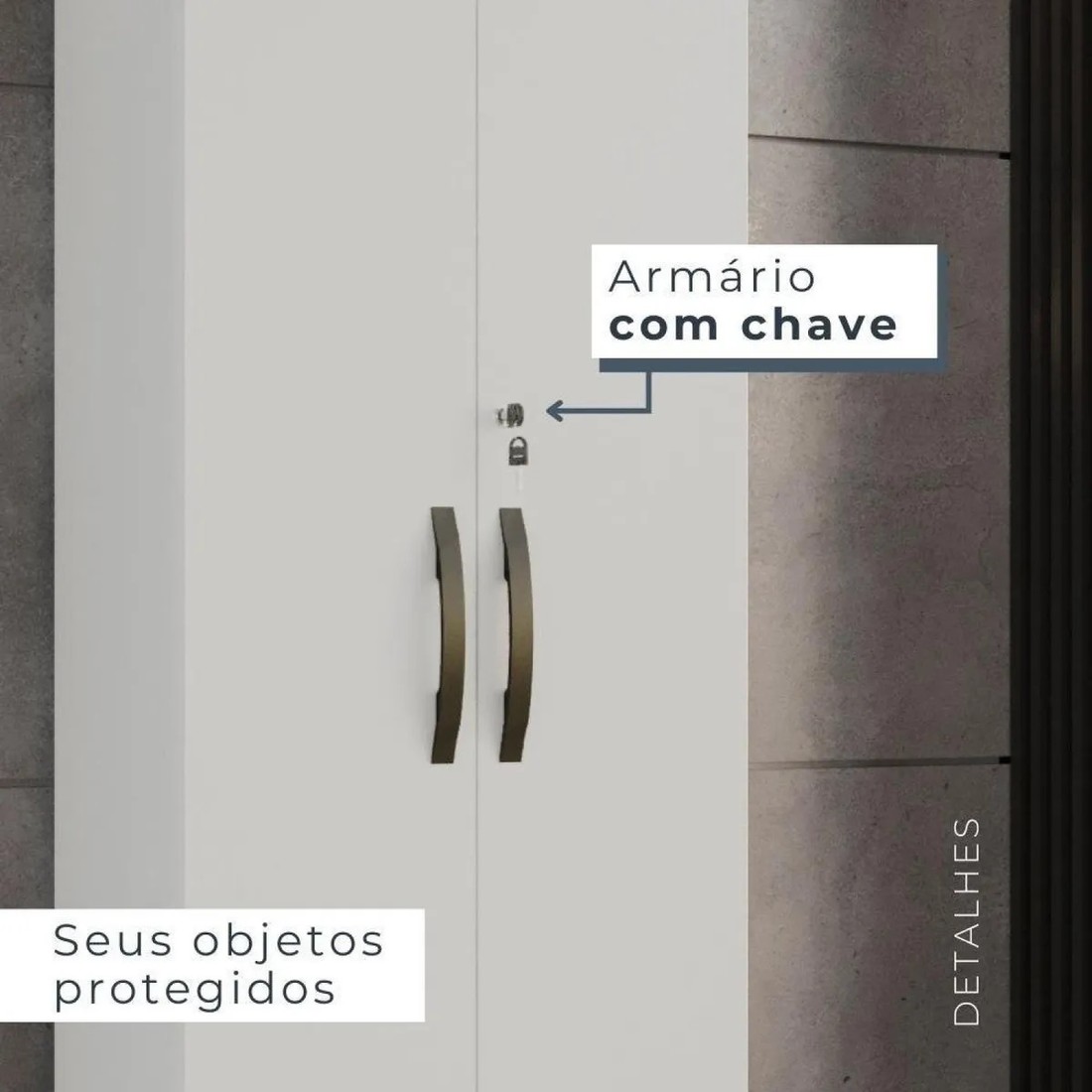 Armário Multiuso Caio 2 Portas 4 Prateleiras Branco CHF Móveis