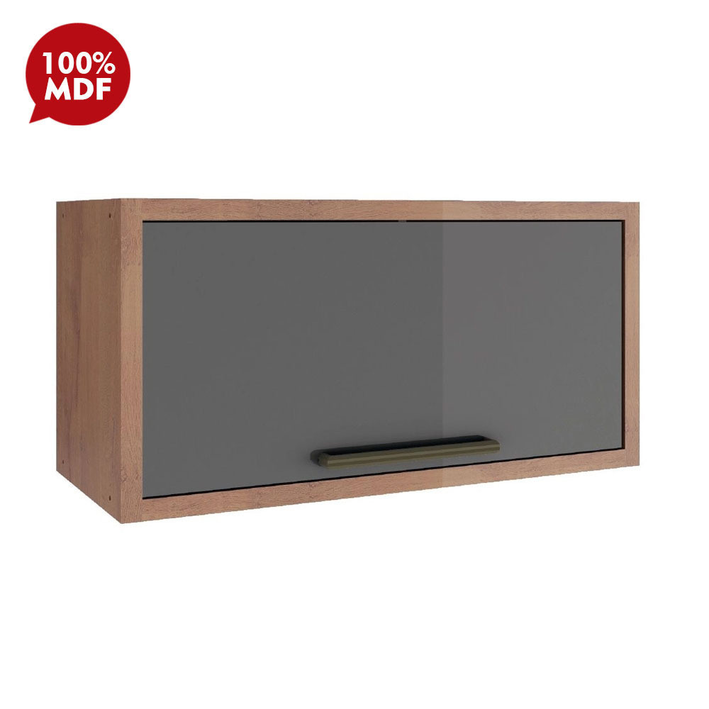 Armário de Cozinha de Parede 1 Porta Basculante 80cm Ronipa Syrah Castanho / Chumbo Armário de Cozinha de Parede 1 Porta Basculante 80cm Ronipa Syrah Castanho / Chumbo