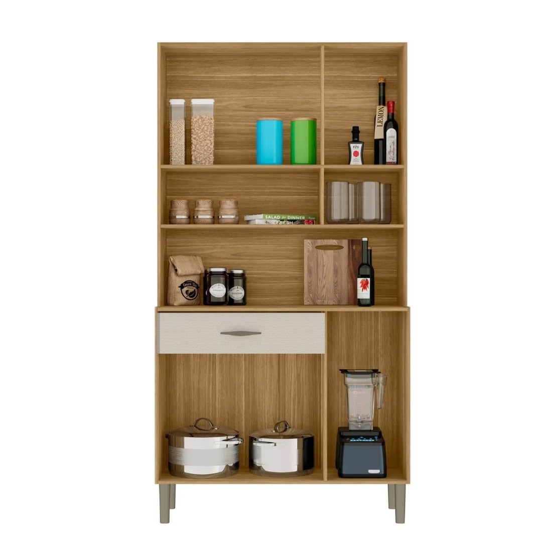 Armário de Cozinha Kit 6 Portas Kits Paraná Apolo Freijo/Soft Armário de Cozinha Kit 6 Portas Kits Paraná Apolo Freijo/Soft