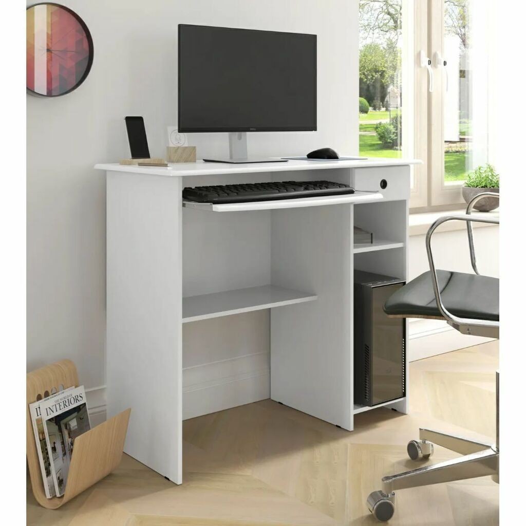 Escrivaninha/Mesa de Computador 1 Gaveta EJ Móveis Viena Branco Escrivaninha/Mesa de Computador 1 Gaveta EJ Móveis Viena Branco