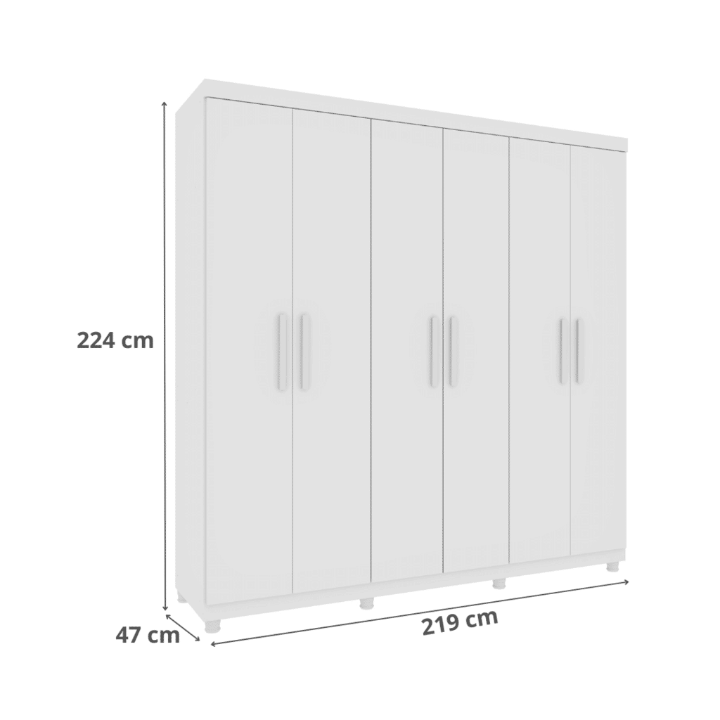 Guarda-Roupa Casal 6 Portas Olimpo Branco -  Tcil Móveis  Guarda-Roupa Casal 6 Portas Olimpo Branco -  Tcil Móveis