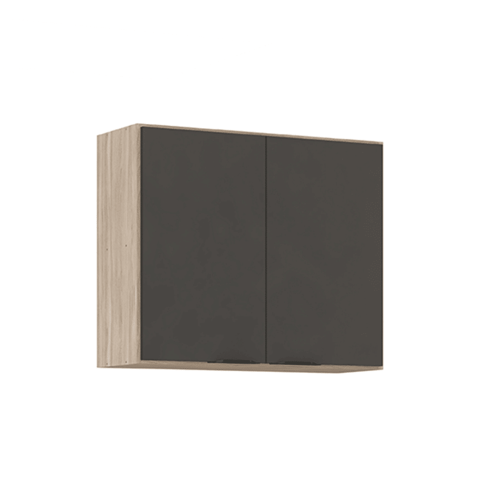 Armário Aéreo de Cozinha 2 Portas, Firenze 80cm - Demobile - Avelã/Grafite Armário Aéreo de Cozinha 2 Portas, Firenze 80cm - Demobile - Avelã/Grafite