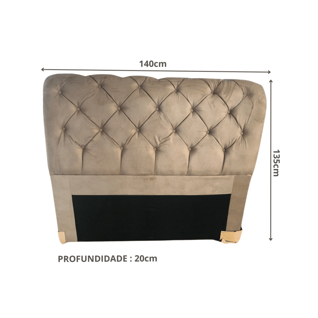 Cabeceira de Cama Box Casal  140cm Estofada Malu Adagio - Castor Cabeceira de Cama Box Casal  140cm Estofada Malu Adagio - Castor