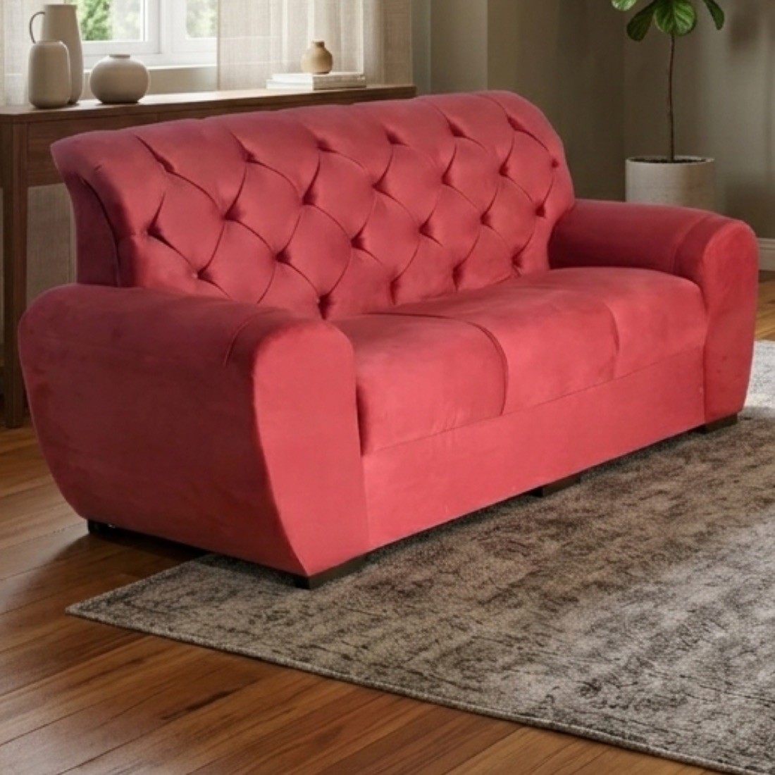 Sofá 3 e 2 Lugares Stilo Vermelho - Malu Estofados Sofá 3 e 2 Lugares Stilo Vermelho - Malu Estofados