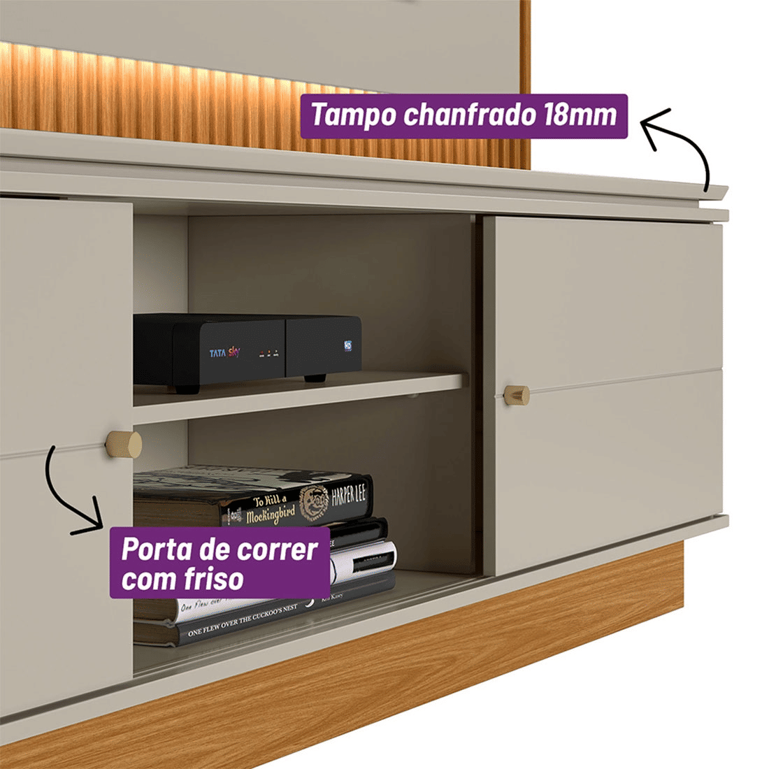 Home Painel Guararapes com 2 Portas Deslizantes, Fita LED e Espaço para TVs até 75" – Linea Brasil Home Painel Guararapes com 2 Portas Deslizantes, Fita LED e Espaço para TVs até 75" – Linea Brasil