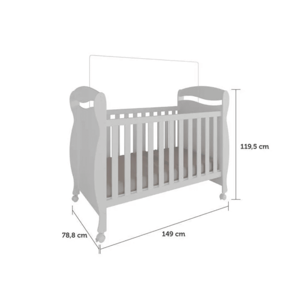 Berço Mini Cama Júnior 100% MDF Móveis Peroba Branco Berço Mini Cama Júnior 100% MDF Móveis Peroba Branco