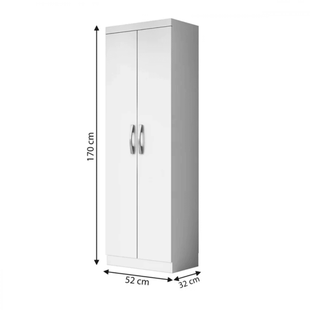Armário Multiuso 2 Portas New Branco - Aramóveis Armário Multiuso 2 Portas New Branco - Aramóveis