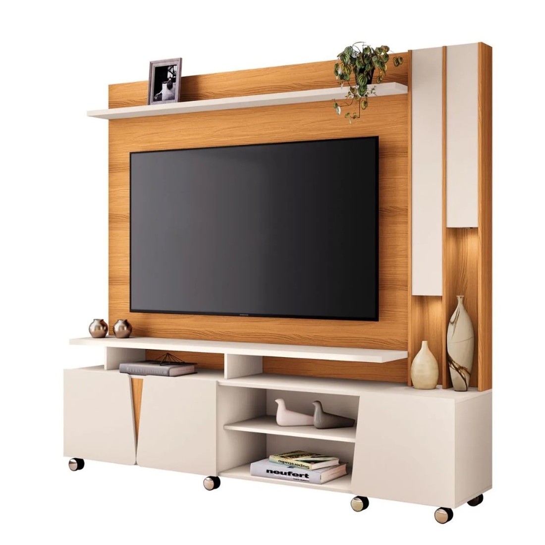 Home HB Theater Virtus 2.0 3 Portas 200cm - Cinamomo/Off White