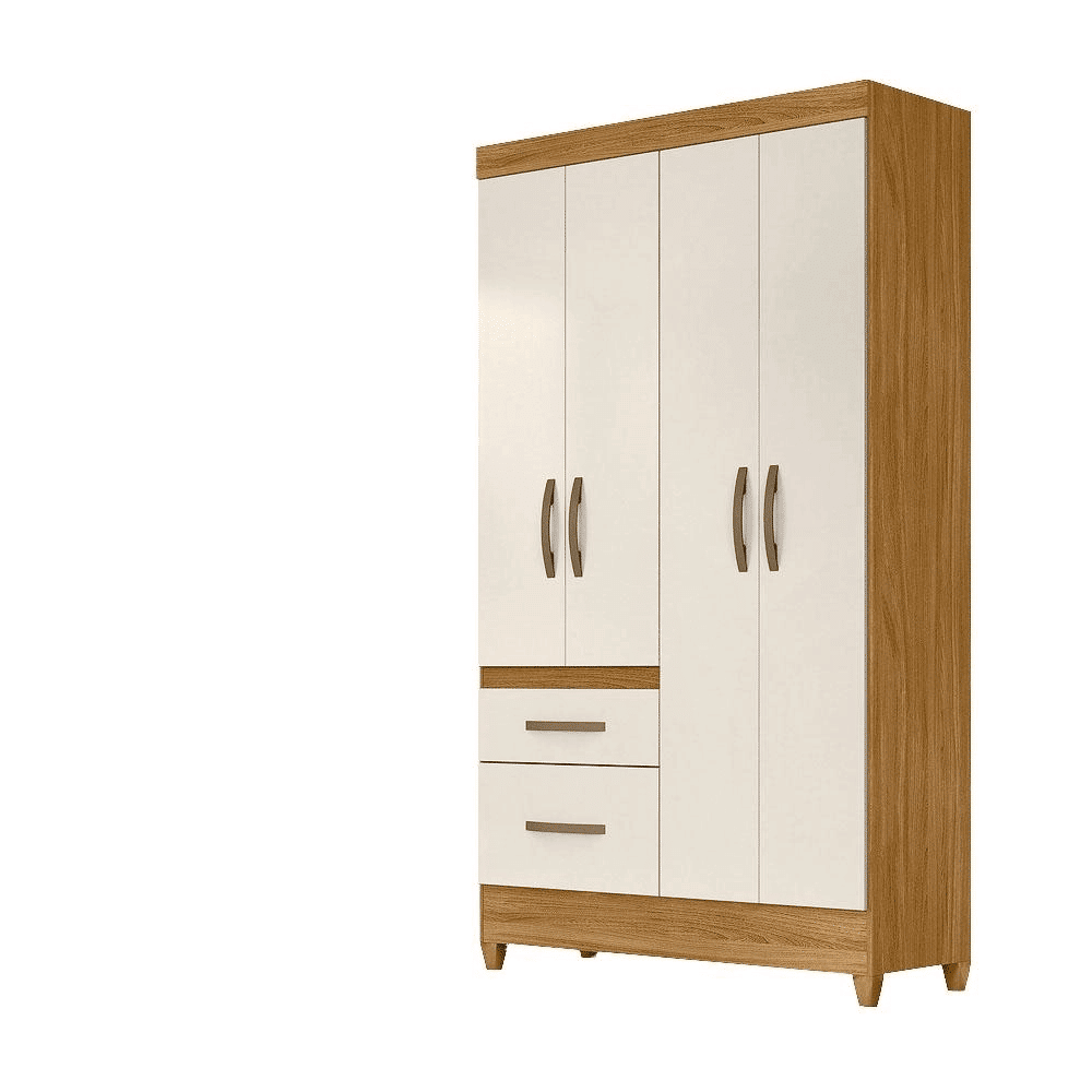 Guarda-Roupa Solteiro 4 Portas Moval Madri Freijo/Off White Guarda-Roupa Solteiro 4 Portas Moval Madri Freijo/Off White