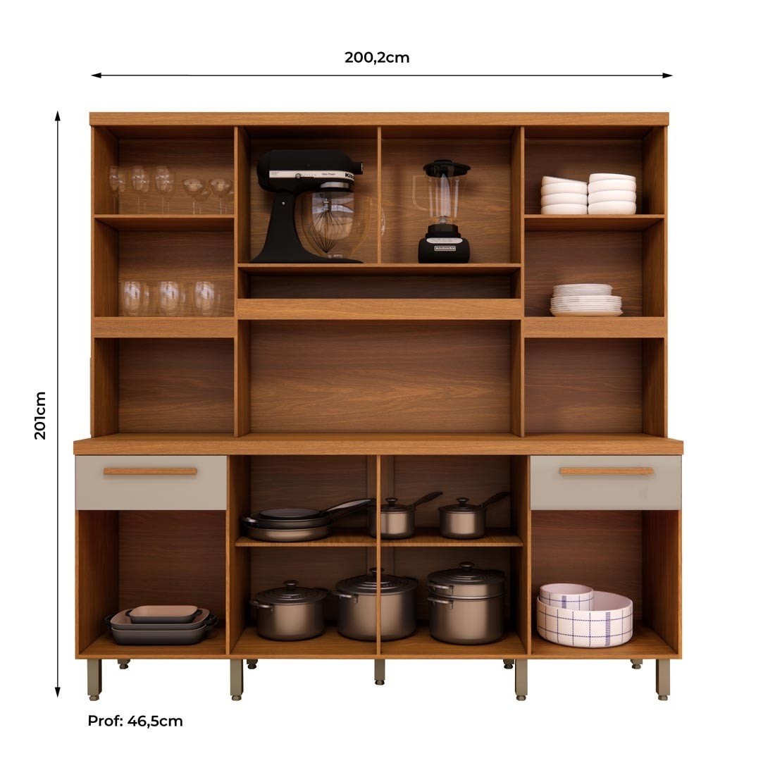 Kit Cozinha 8 Portas Georgia Luciane 200,2cm - Móveis Siena
