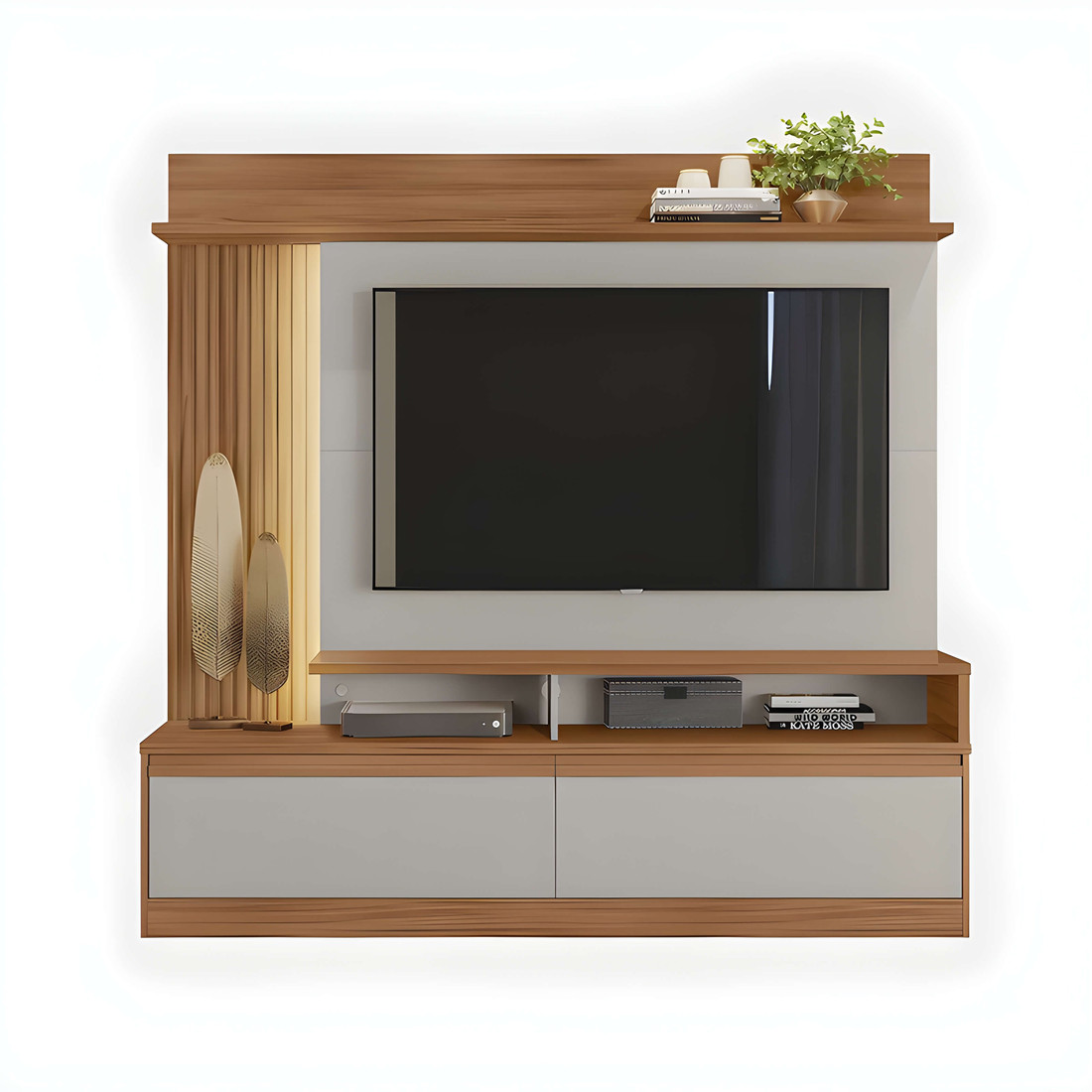 Estante Home para TV até 60 Polegadas com LED 2 Portas NT 1295 Notável Móveis Freijó/Off White Estante Home para TV até 60 Polegadas com LED 2 Portas NT 1295 Notável Móveis Freijó/Off White