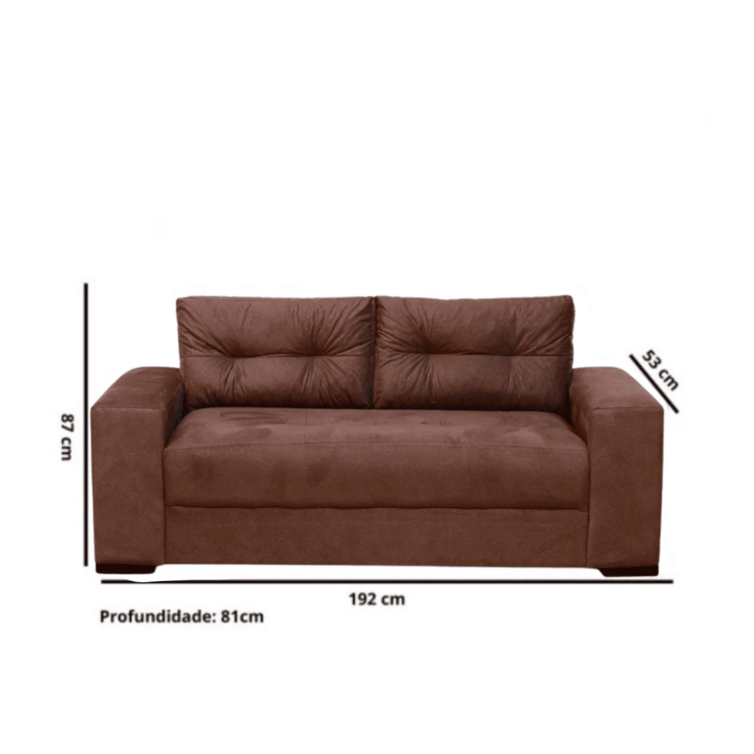 Sofá 3 Lugares Confort Marrom Masterflex Sofá 3 Lugares Confort Marrom Masterflex