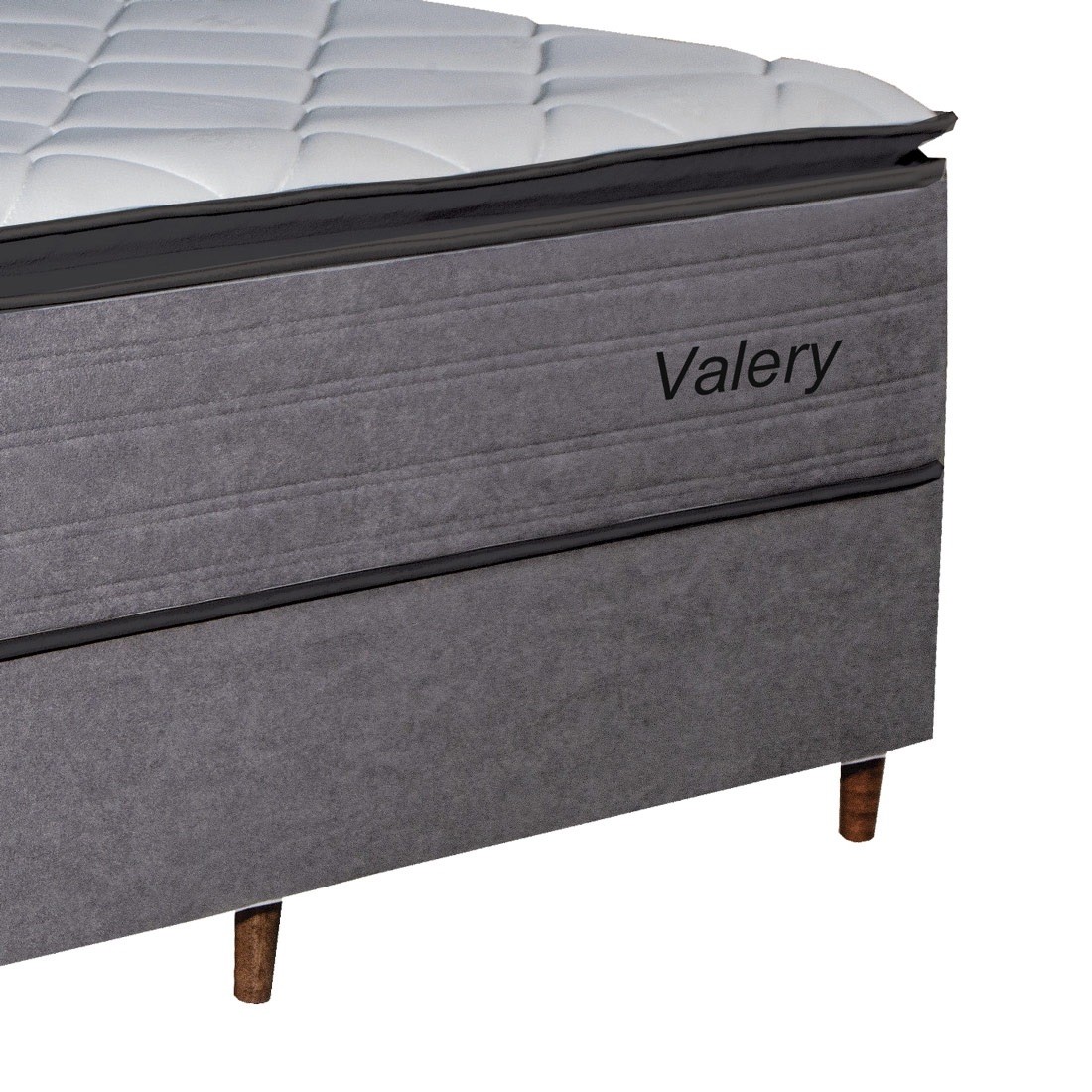 Conjunto Box Casal 158cm Valery PKT Molas Ensacadas Espuma D45 - Bom Pastor
