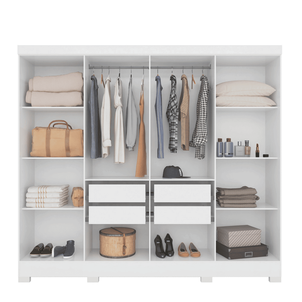 Guarda-Roupa Casal 8 Portas Moval Diplomata Branco Guarda-Roupa Casal 8 Portas Moval Diplomata Branco