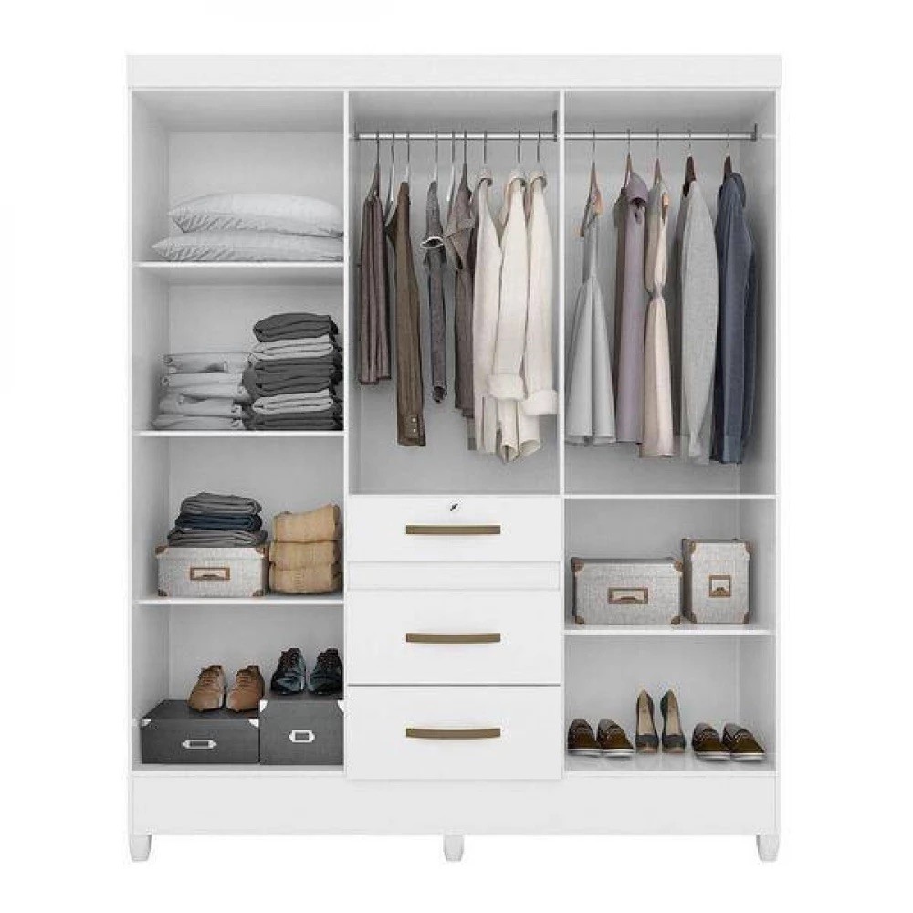 Guarda‑Roupa Casal 6 Portas Itatiba Branco Moval Guarda‑Roupa Casal 6 Portas Itatiba Branco Moval