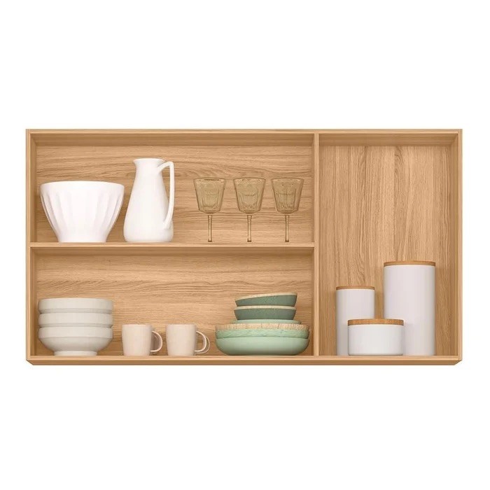 Armário Aéreo de Cozinha 3 Portas Nicioli Intenza 120 cm - Freijó/Off White Armário Aéreo de Cozinha 3 Portas Nicioli Intenza 120 cm - Freijó/Off White