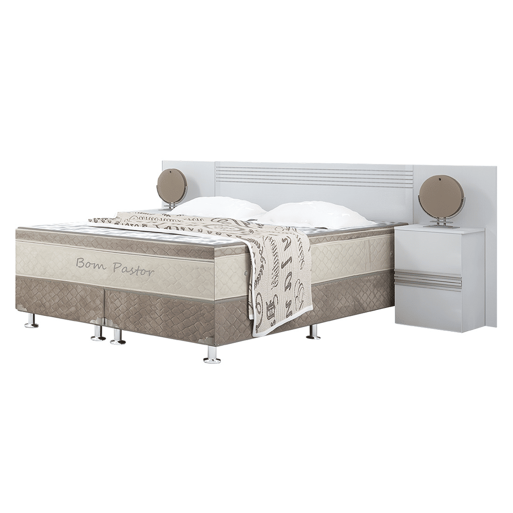 Cabeceira Casal/Queen em MDF Bom Pastor Guarapari - Branco Brilho Cabeceira Casal/Queen em MDF Bom Pastor Guarapari - Branco Brilho