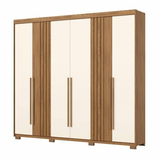 Guarda-roupa Casal Norton 6 Portas Nature/Off - Henn Guarda-roupa Casal Norton 6 Portas Nature/Off - Henn