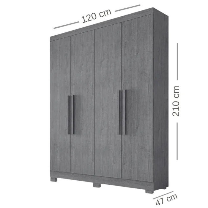 Guarda-Roupa Solteiro 4 Portas Sergipe Branco - Bianchi  Guarda-Roupa Solteiro 4 Portas Sergipe Branco - Bianchi