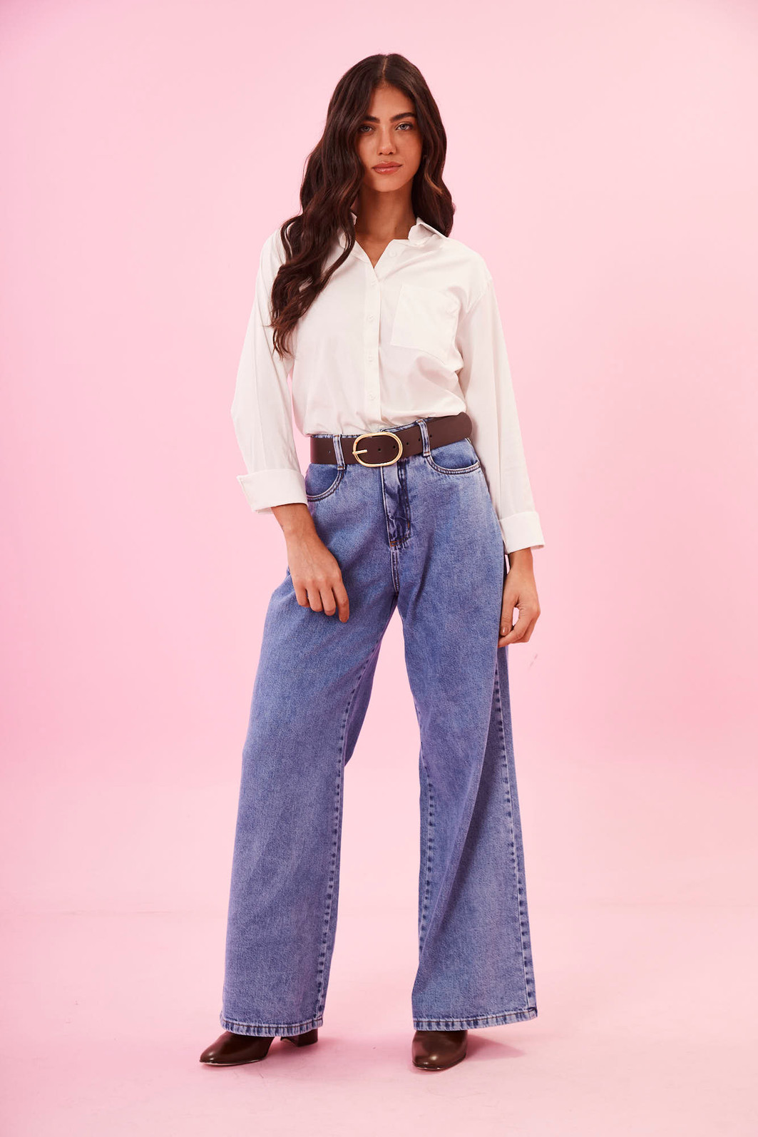 CALÇA WIDE LEG DULCE JEANS ESCURO CALÇA WIDE LEG DULCE JEANS ESCURO