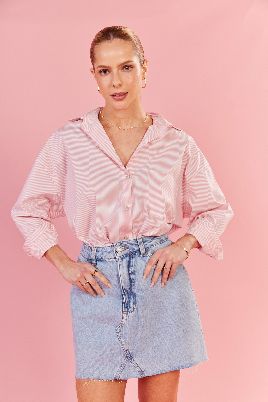 CAMISA SICILIA LISTRADO ROSA CAMISA SICILIA LISTRADO ROSA