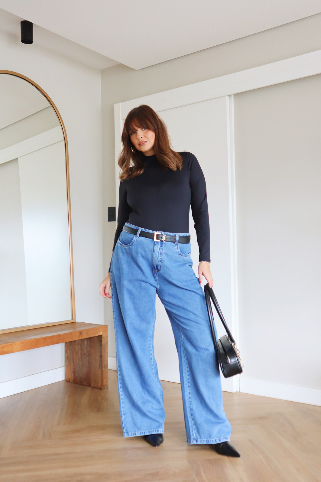 Calça Jeans Wide Leg Dulce JEANS ESCURO Calça Jeans Wide Leg Dulce JEANS ESCURO