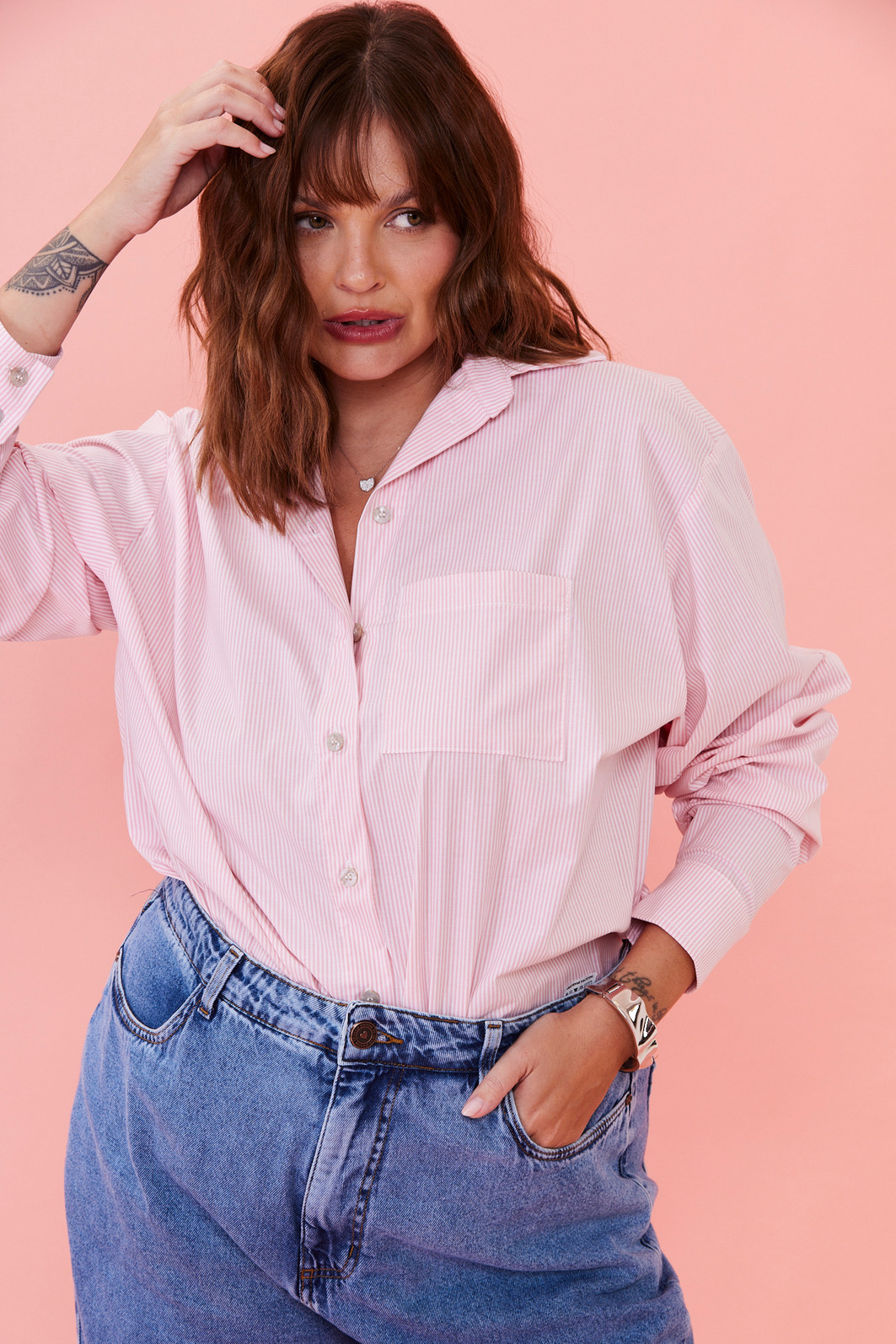 CAMISA GABRIELA LISTRADO ROSA CAMISA GABRIELA LISTRADO ROSA