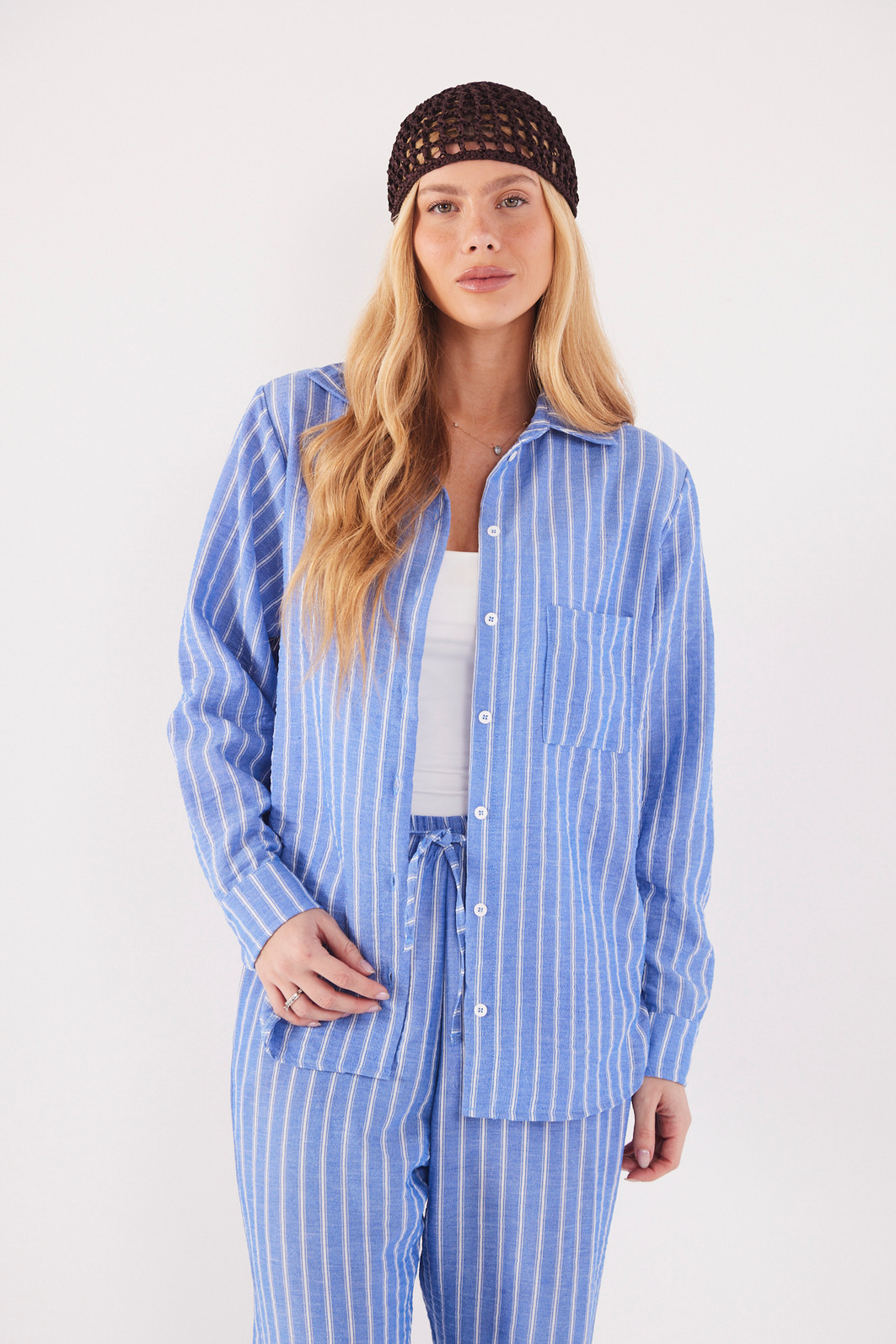 CAMISA VALENTINA LISTRADO AZUL
