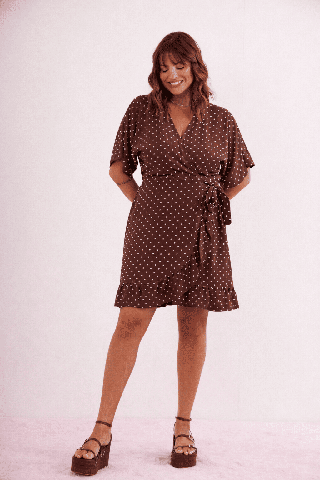 VESTIDO JAQUELINE POA MARROM VESTIDO JAQUELINE POA MARROM