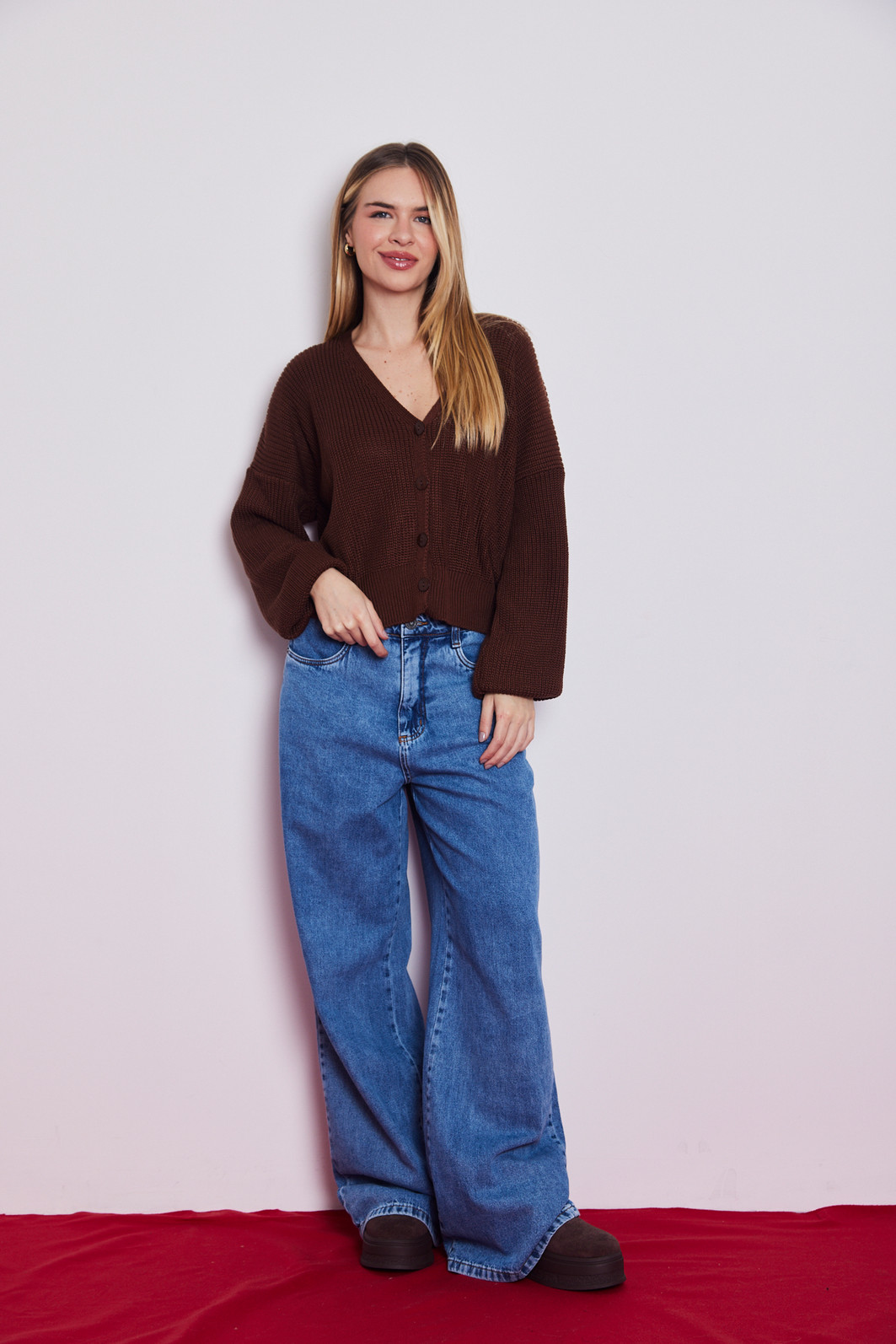 CARDIGAN TRICO LOLA MARROM CARDIGAN TRICO LOLA MARROM