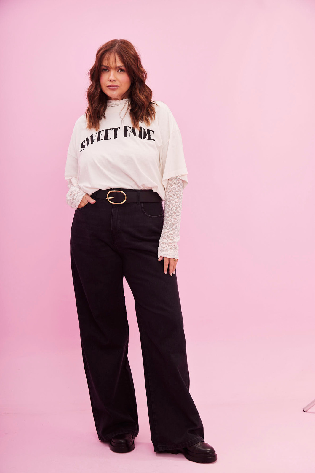 CALÇA WIDE LEG BLACK JEANS PRETO ESTONADO CALÇA WIDE LEG BLACK JEANS PRETO ESTONADO