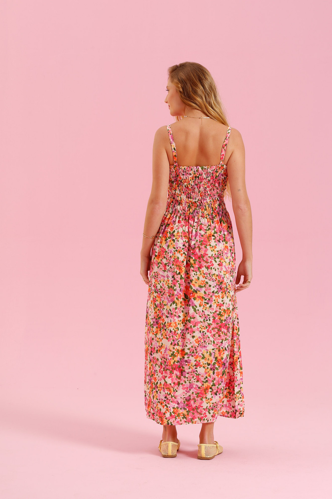 VESTIDO ROSA ESTAMPA FLORAL