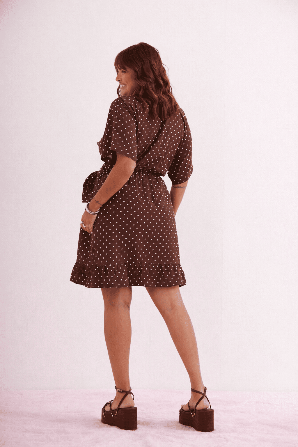 VESTIDO JAQUELINE POA MARROM VESTIDO JAQUELINE POA MARROM