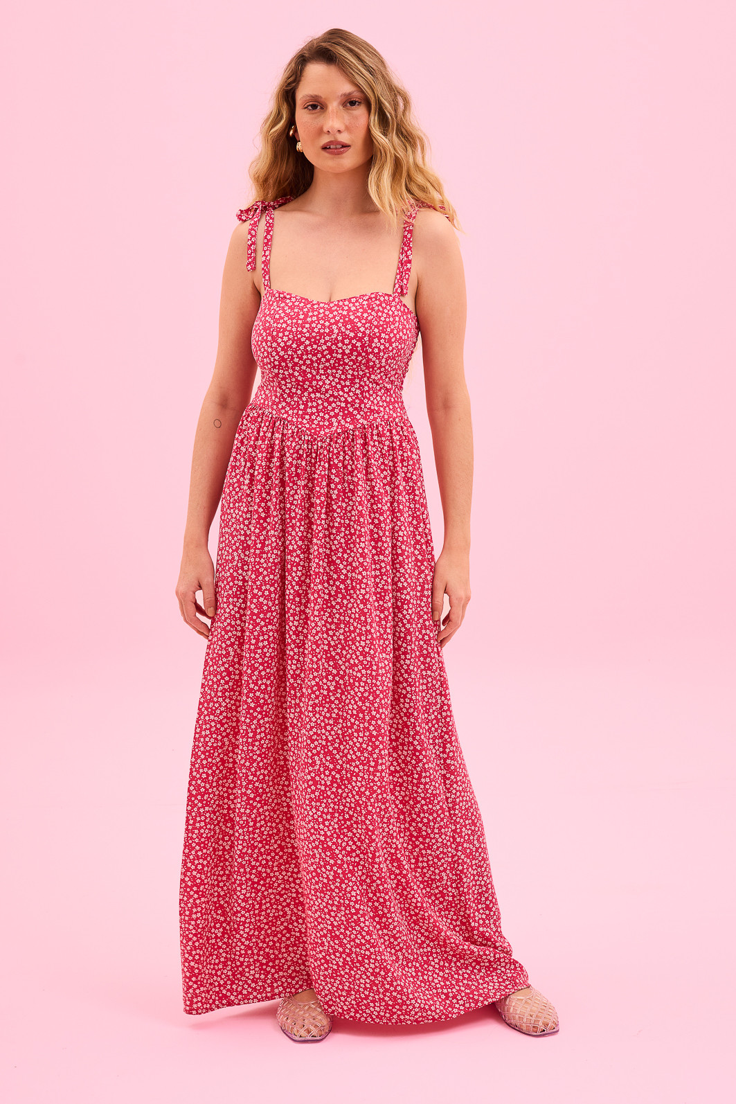 VESTIDO MIDI VISCOSE ALCA FLORAL VESTIDO MIDI VISCOSE ALCA FLORAL
