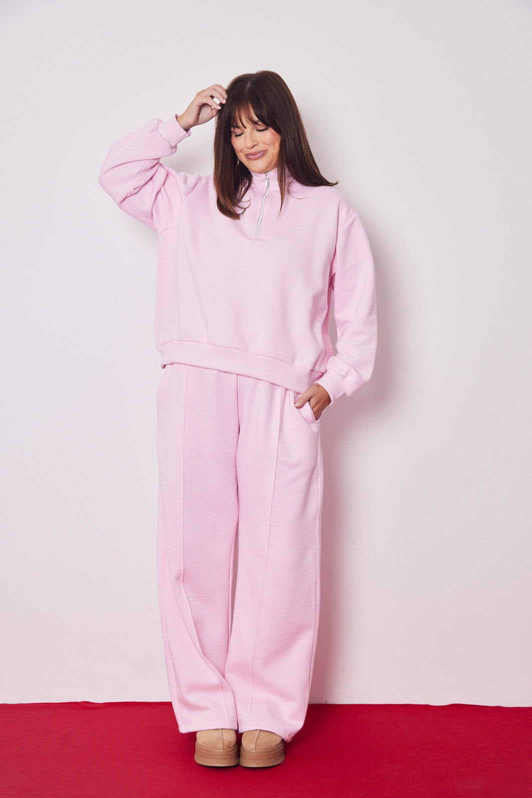 CONJUNTO PREMIUM DE MOLETOM COM ZIPER ROSA CONJUNTO PREMIUM DE MOLETOM COM ZIPER ROSA