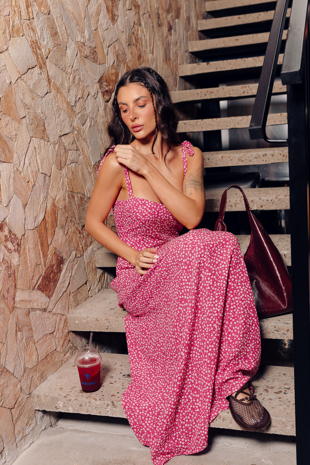 VESTIDO MIDI FLASH SALE VISCOSE ALCA FLORAL